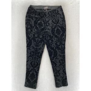 Rara Avis by Iris Apfel Leggings Women's Large Black Gray Velvet Stretch‎ Y2K